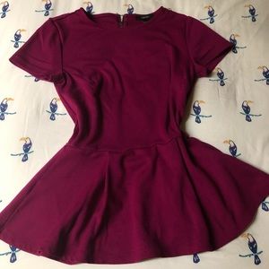 F21 Magenta Peplum Top